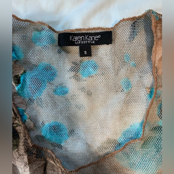 Karen Kane Lifestyle Top see through net Sz Small EUC - Picture 5 of 6